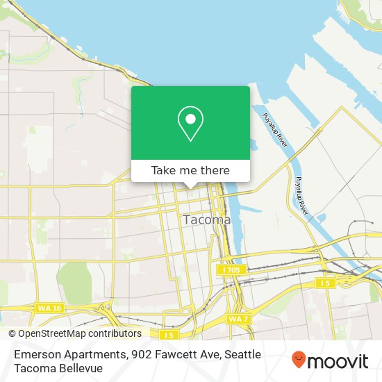 Mapa de Emerson Apartments, 902 Fawcett Ave