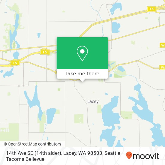 Mapa de 14th Ave SE (14th alder), Lacey, WA 98503