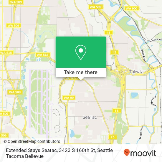 Mapa de Extended Stays Seatac, 3423 S 160th St