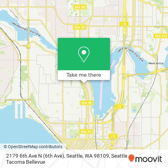 Mapa de 2179 6th Ave N (6th Ave), Seattle, WA 98109