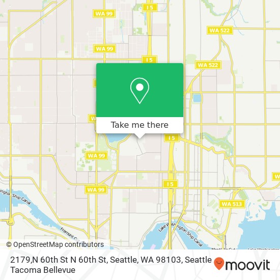 Mapa de 2179,N 60th St N 60th St, Seattle, WA 98103