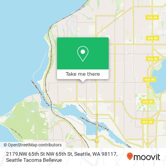 Mapa de 2179,NW 65th St NW 65th St, Seattle, WA 98117