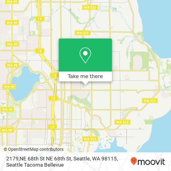 Mapa de 2179,NE 68th St NE 68th St, Seattle, WA 98115