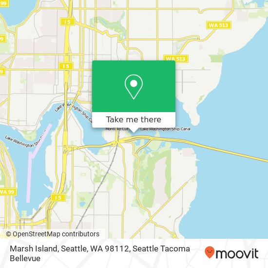 Marsh Island, Seattle, WA 98112 map