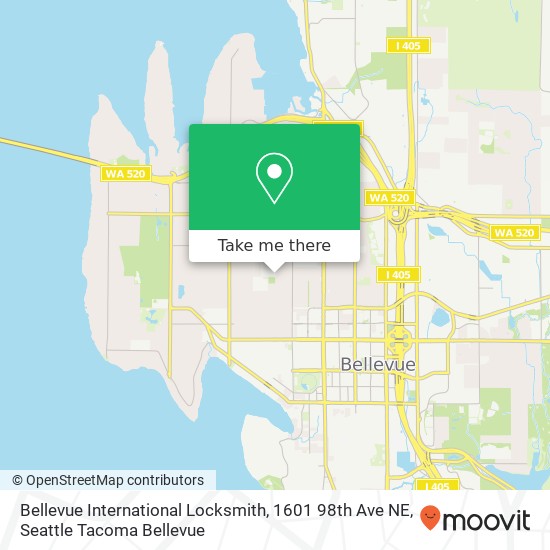 Mapa de Bellevue International Locksmith, 1601 98th Ave NE