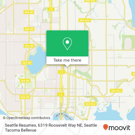 Seattle Resumes, 6319 Roosevelt Way NE map