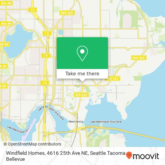 Windfield Homes, 4616 25th Ave NE map