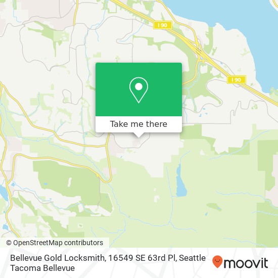 Mapa de Bellevue Gold Locksmith, 16549 SE 63rd Pl
