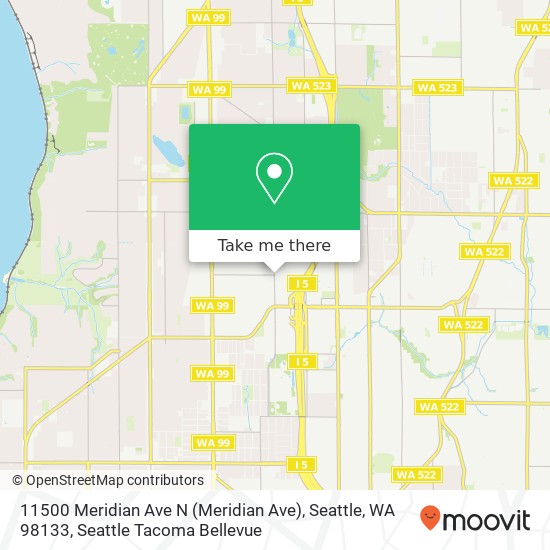 Mapa de 11500 Meridian Ave N (Meridian Ave), Seattle, WA 98133