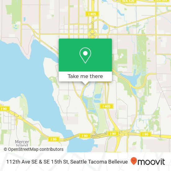 112th Ave SE & SE 15th St map