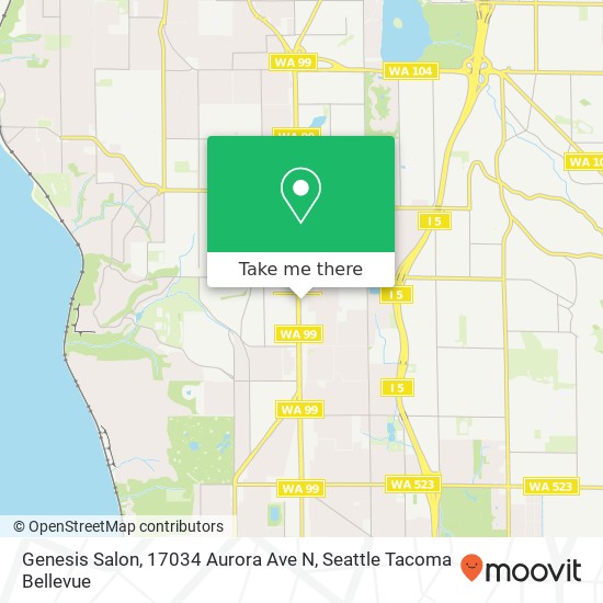 Mapa de Genesis Salon, 17034 Aurora Ave N