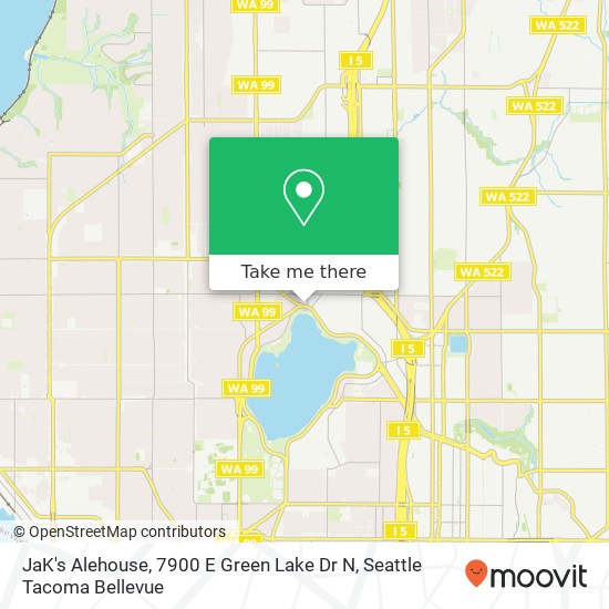 Mapa de JaK's Alehouse, 7900 E Green Lake Dr N