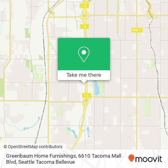 Mapa de Greenbaum Home Furnishings, 6610 Tacoma Mall Blvd