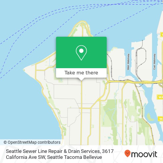 Mapa de Seattle Sewer Line Repair & Drain Services, 3617 California Ave SW