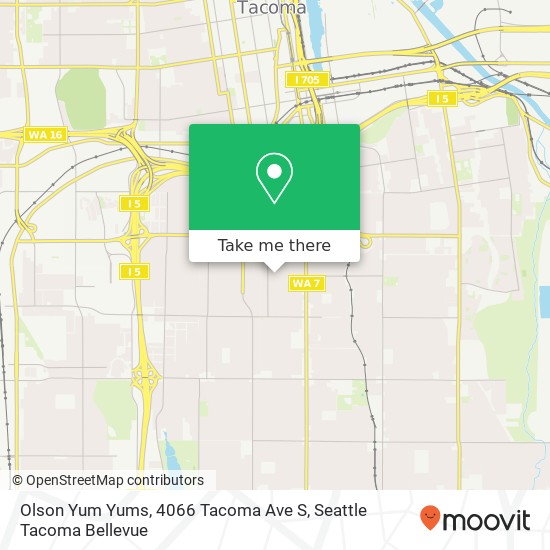 Mapa de Olson Yum Yums, 4066 Tacoma Ave S