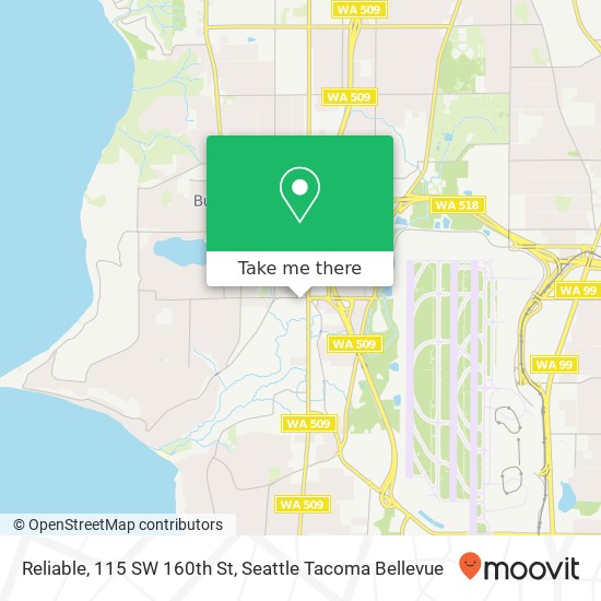 Reliable, 115 SW 160th St map