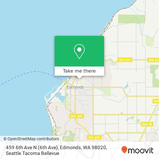 Mapa de 459 6th Ave N (6th Ave), Edmonds, WA 98020