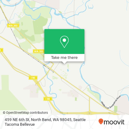 Mapa de 459 NE 6th St, North Bend, WA 98045