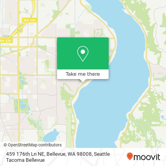 Mapa de 459 176th Ln NE, Bellevue, WA 98008