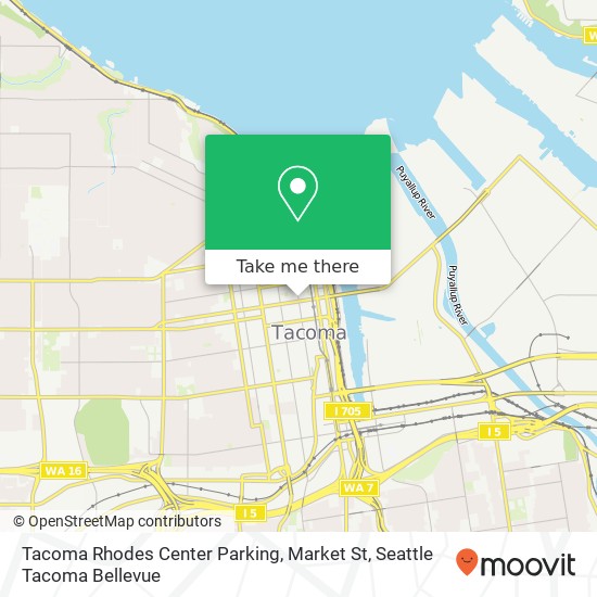 Tacoma Rhodes Center Parking, Market St map