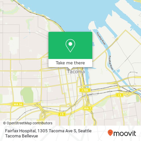 Fairfax Hospital, 1305 Tacoma Ave S map