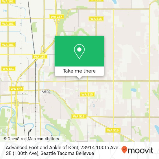 Advanced Foot and Ankle of Kent, 23914 100th Ave SE map