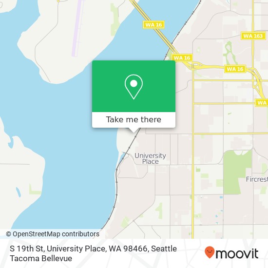 Mapa de S 19th St, University Place, WA 98466