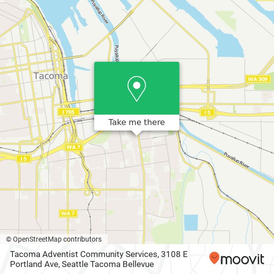 Mapa de Tacoma Adventist Community Services, 3108 E Portland Ave