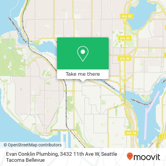 Mapa de Evan Conklin Plumbing, 3432 11th Ave W