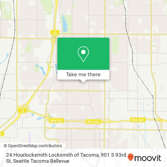 Mapa de 24 Hourlocksmith Locksmith of Tacoma, 901 S 93rd St