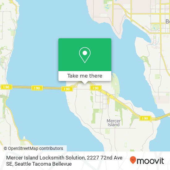 Mapa de Mercer Island Locksmith Solution, 2227 72nd Ave SE