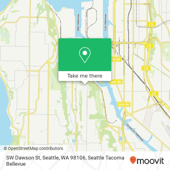 Mapa de SW Dawson St, Seattle, WA 98106
