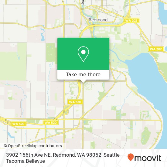 Mapa de 3902 156th Ave NE, Redmond, WA 98052