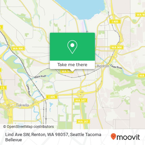 Mapa de Lind Ave SW, Renton, WA 98057