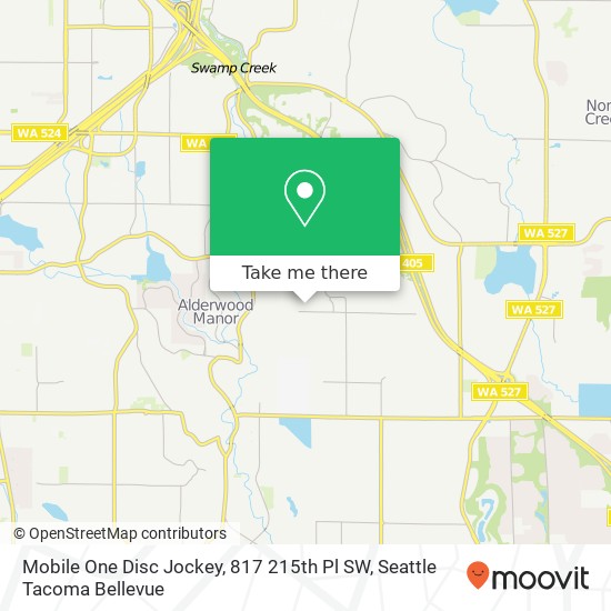 Mobile One Disc Jockey, 817 215th Pl SW map