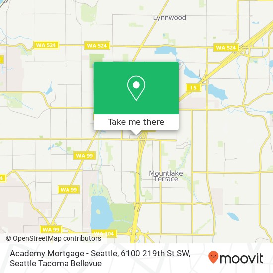 Academy Mortgage - Seattle, 6100 219th St SW map