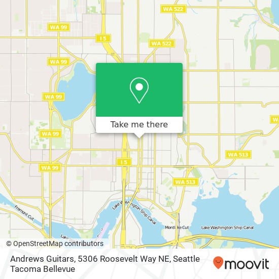 Mapa de Andrews Guitars, 5306 Roosevelt Way NE