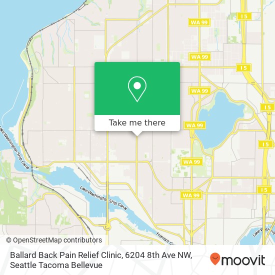 Ballard Back Pain Relief Clinic, 6204 8th Ave NW map