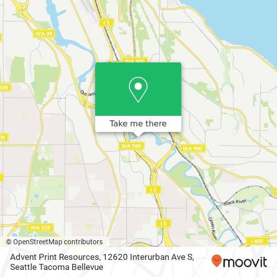 Advent Print Resources, 12620 Interurban Ave S map