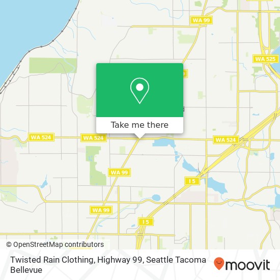 Mapa de Twisted Rain Clothing, Highway 99