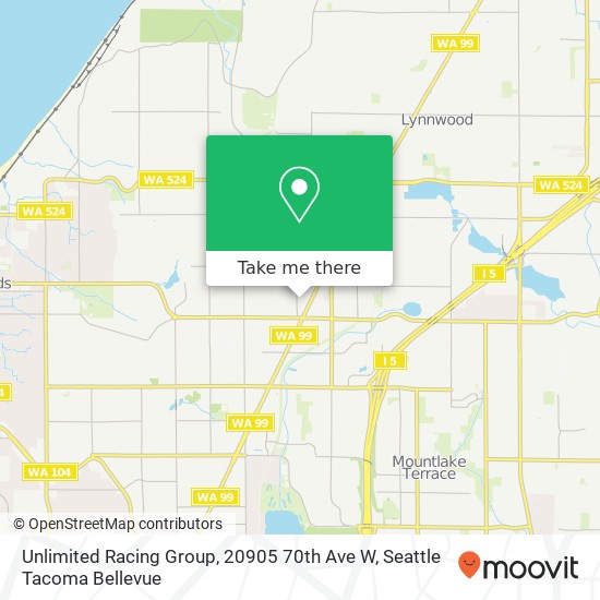 Mapa de Unlimited Racing Group, 20905 70th Ave W