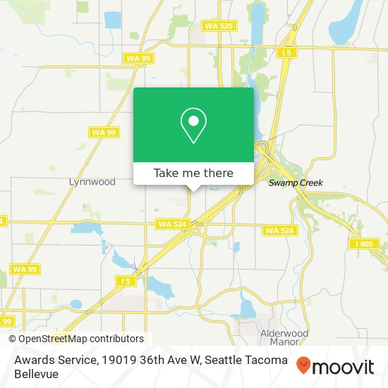 Mapa de Awards Service, 19019 36th Ave W