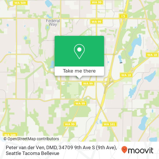 Mapa de Peter van der Ven, DMD, 34709 9th Ave S