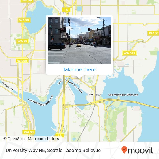 Mapa de University Way NE, Seattle, WA 98105