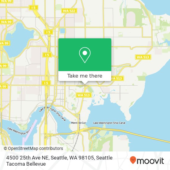 Mapa de 4500 25th Ave NE, Seattle, WA 98105