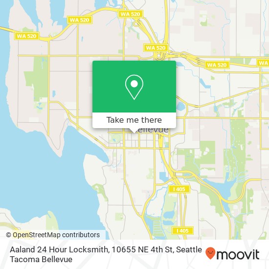 Mapa de Aaland 24 Hour Locksmith, 10655 NE 4th St
