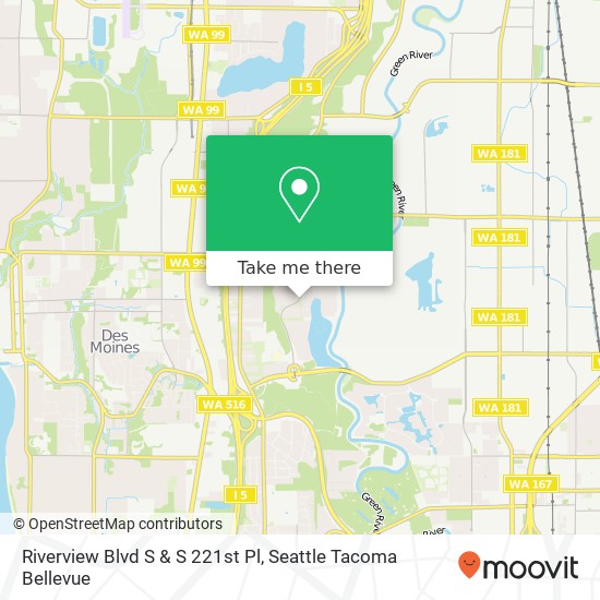 Riverview Blvd S & S 221st Pl map
