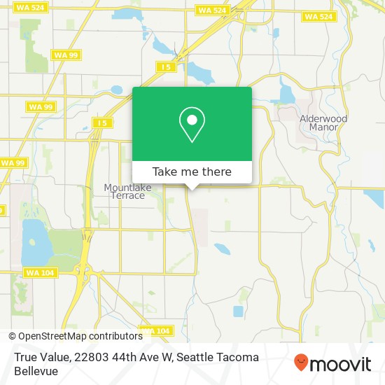 Mapa de True Value, 22803 44th Ave W