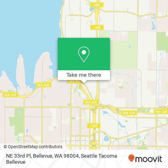 Mapa de NE 33rd Pl, Bellevue, WA 98004