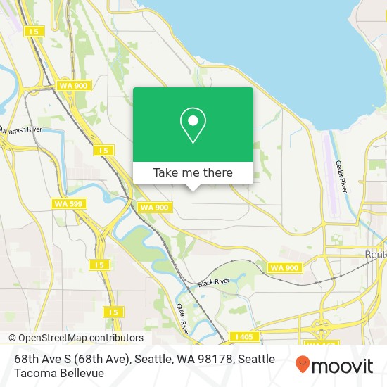 Mapa de 68th Ave S (68th Ave), Seattle, WA 98178